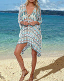 Summervivi-Orange Hollow Knitted Beach Holiday Sunscreen Blouse