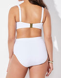 Summervivi-Valentine White Bandeau Bikini with Shirred Brief