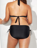 Summervivi-Beach Babe Black Triangle Bikini with Adjustable Brief