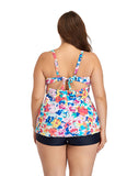 Summervivi-Floral Strap Plus Size Tankini Swimsuit